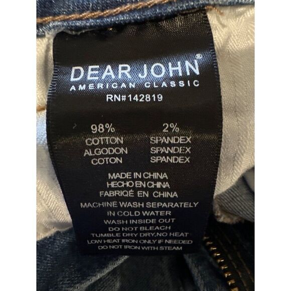 Anthropologie Dear John Valley Blue Mid-Rise Skinny Distressed Jeans  Size 29 - Picture 8 of 10